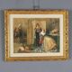 Old painting signed Pietro Michis, interior scene, 19th century.