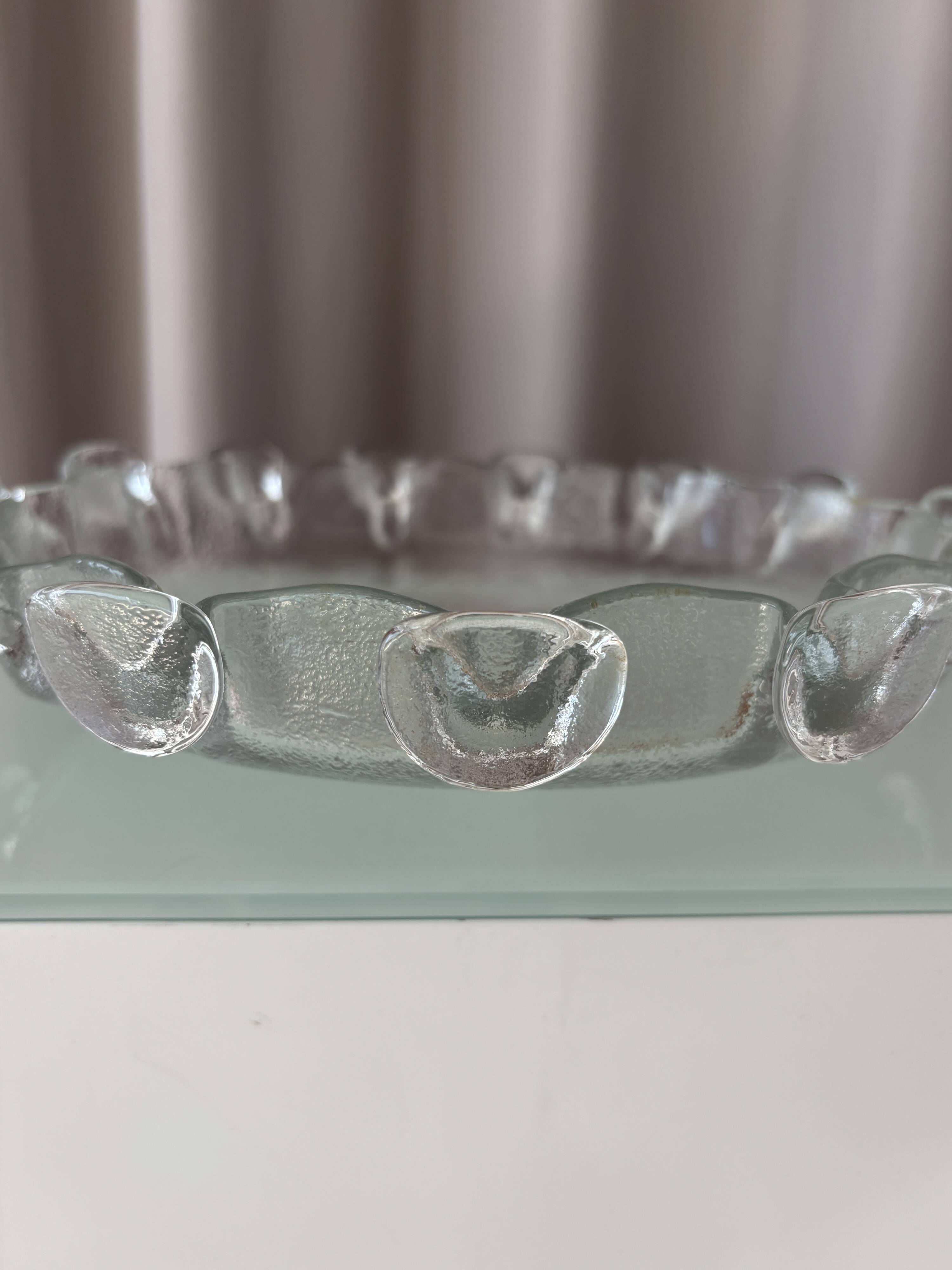 Humppila Finland Splash Art Glass Bowl / Plate –Scandinavian Design
