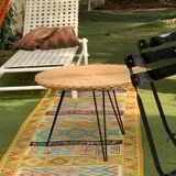 Wicker coffee table tripod base
