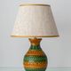Bitossi Style Table Lamp, Ochre Green Ceramic, Earth Tones, 1960s-1970s