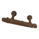 Wooden coat rack turned two hooks