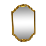 Miroir hexagonal en bois doré