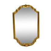Hexagonal mirror in gilded wood