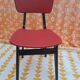 Lot de 4 chaises pieds compas noirs et rouges