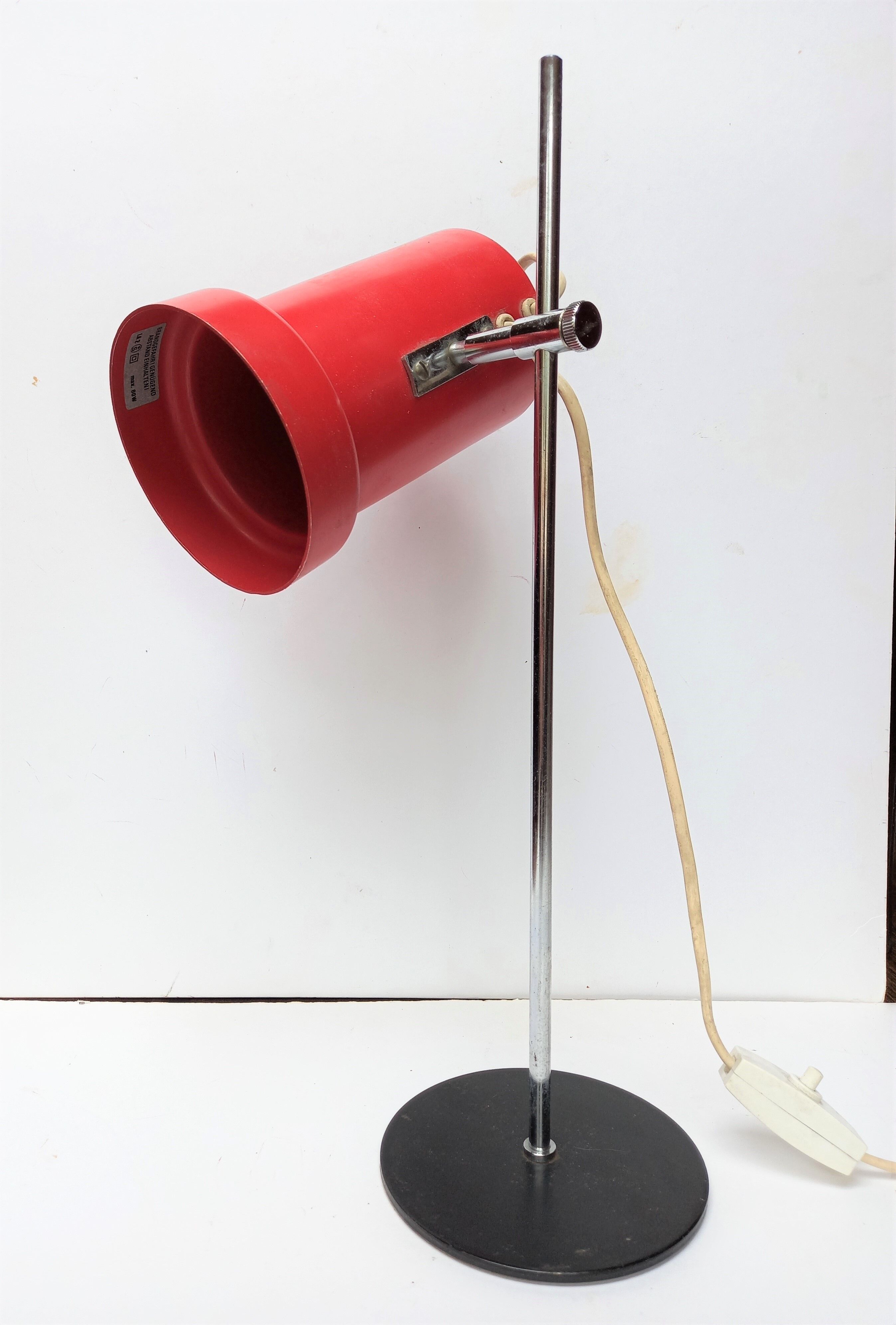 Vintage adjustable desk lamp red