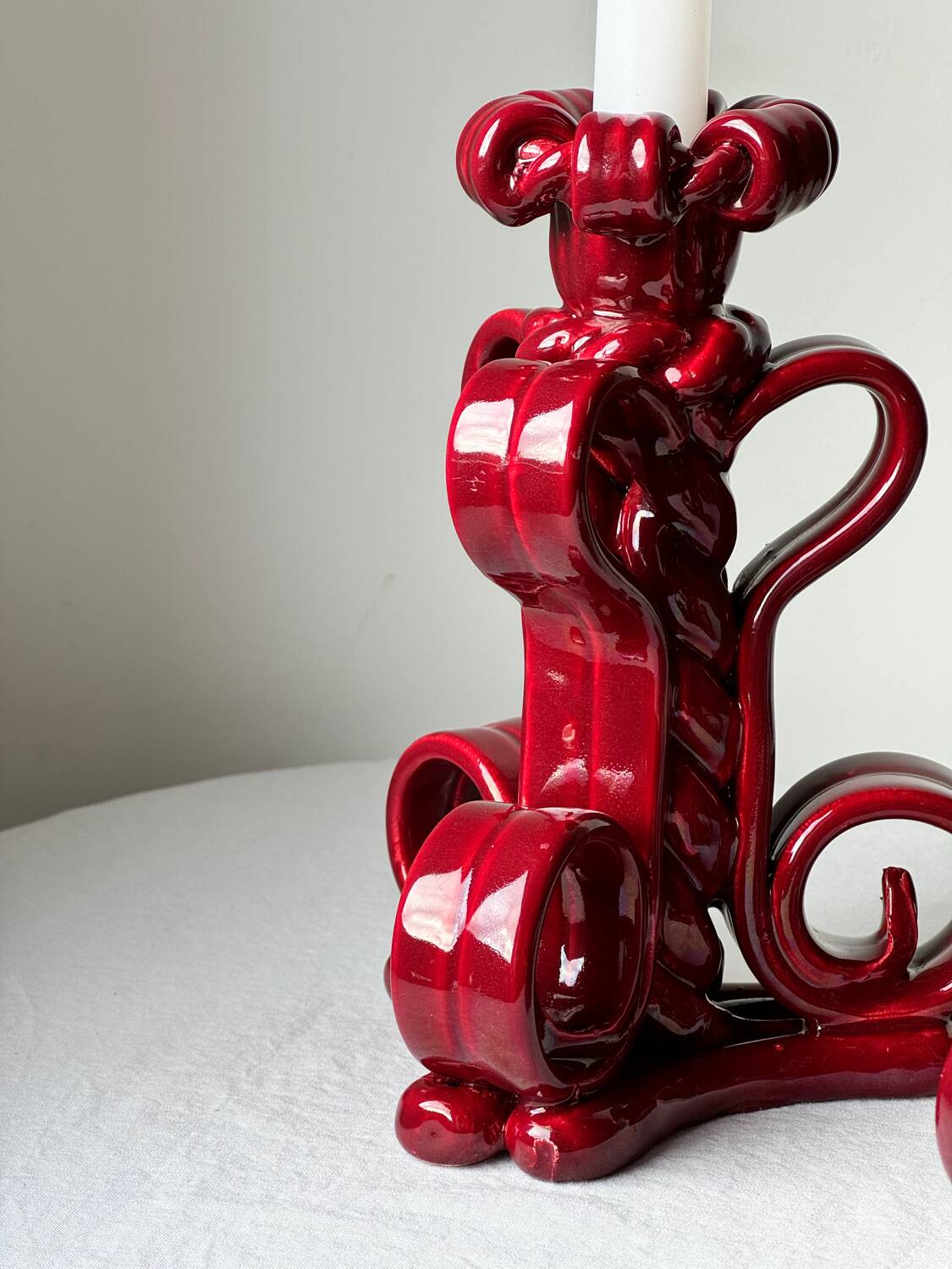 Bougeoirs en barbotine Art Deco
