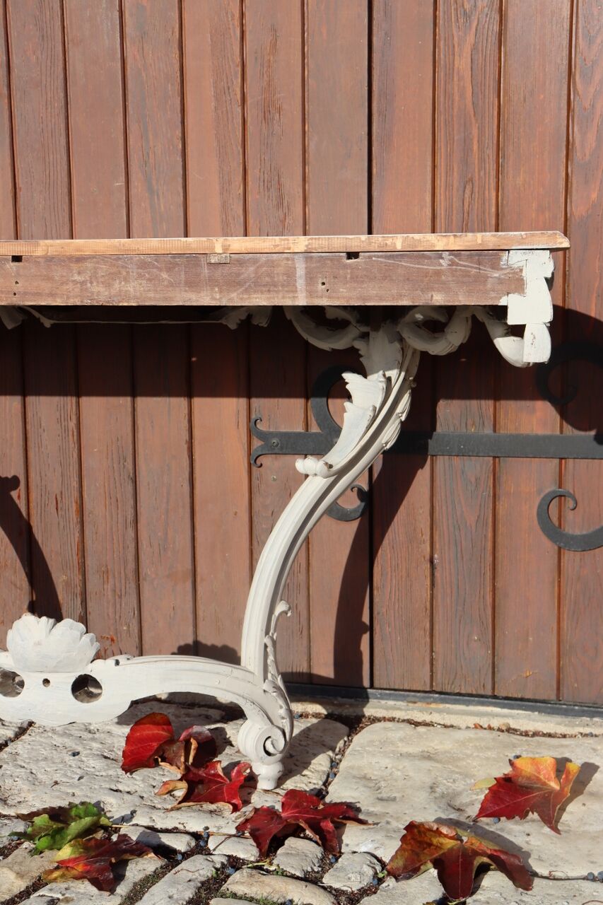 Carved wooden console
