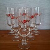 6 Luminarc champagne flutes from the 1970s.