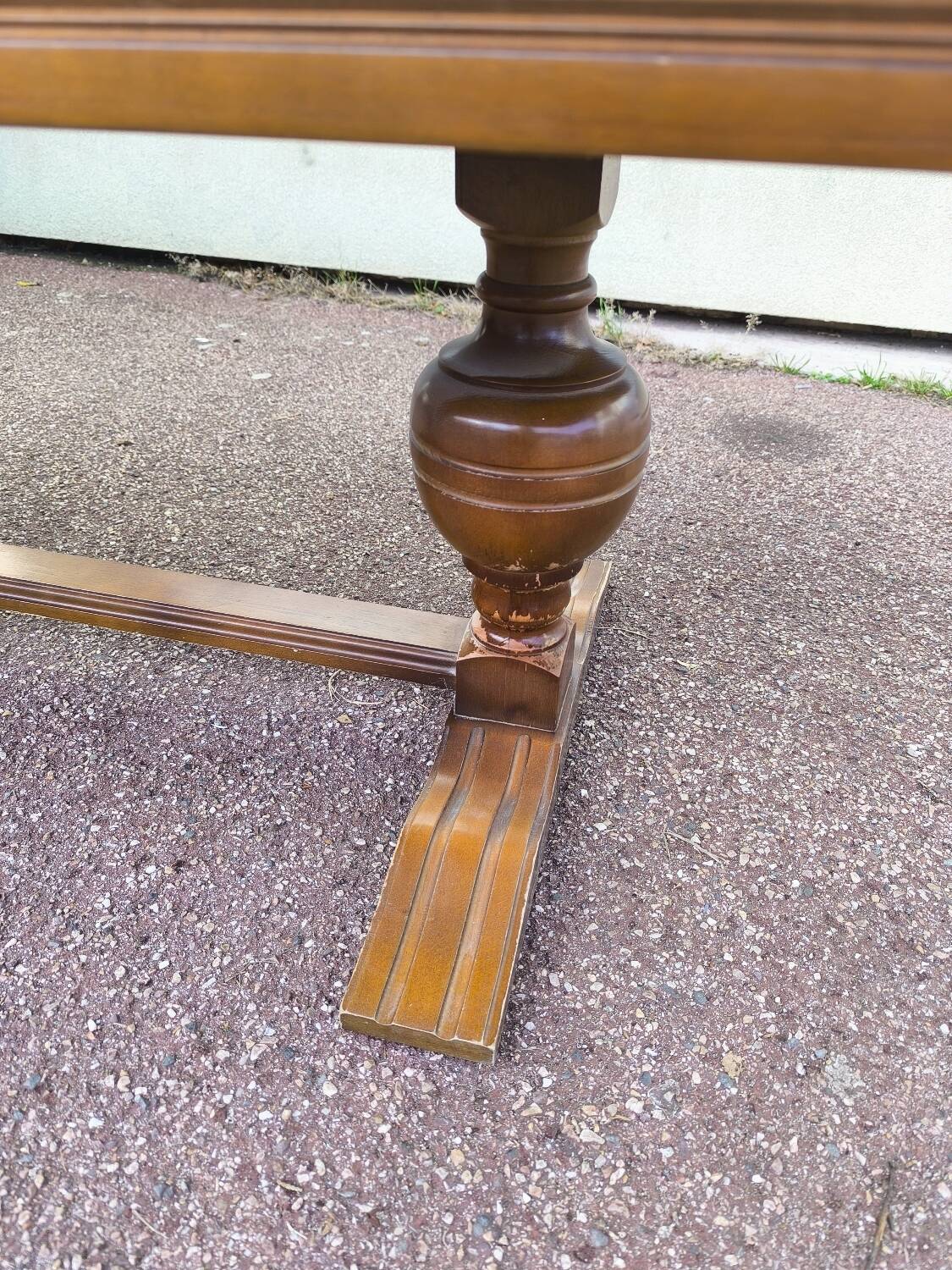 Wood and green marble coffee table