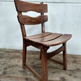 4 brutalist oak chairs
