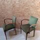 Paire de fauteuil club bridge velours vert