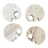 Set of 4 travertine elephants, Fratelli Mannelli, Italy, 1970s