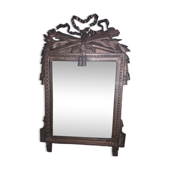 Miroir Louis XVI en bois doré glace au mercure - 95x63cm