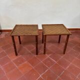 Pair of Vintage Rattan Bedside Tables