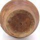 Large wooden vase, handles covered with wicker, 70s jar