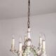 Handgeformt vergoldet vintage Porzellan Kronleuchter Capodimonte 1960er