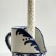 Blue ceramic hand candle holder vintage craft