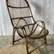 Large vintage rattan armchair