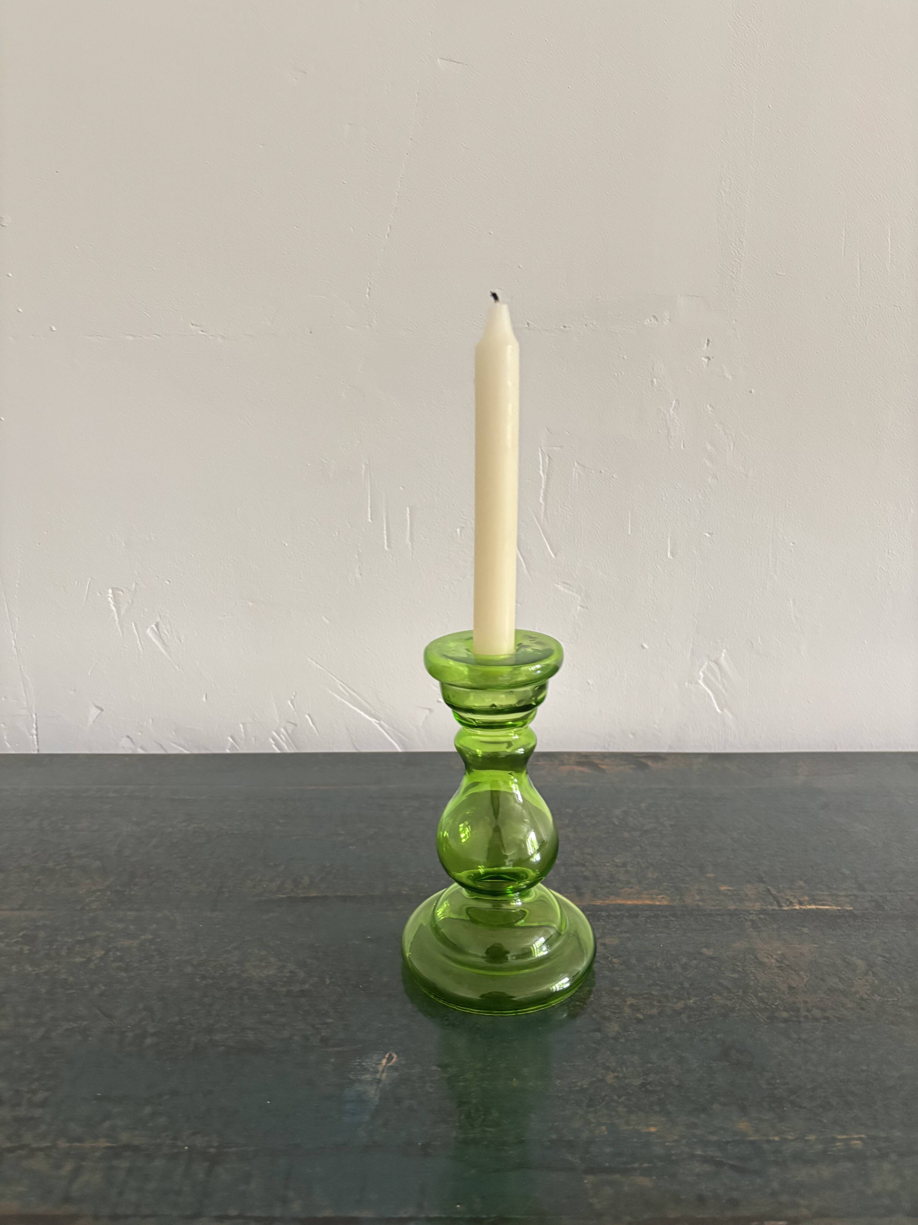 Coloured glass candlestick 60s / 70s