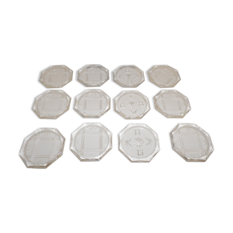 12 under octagonal glasses in their original box  1970