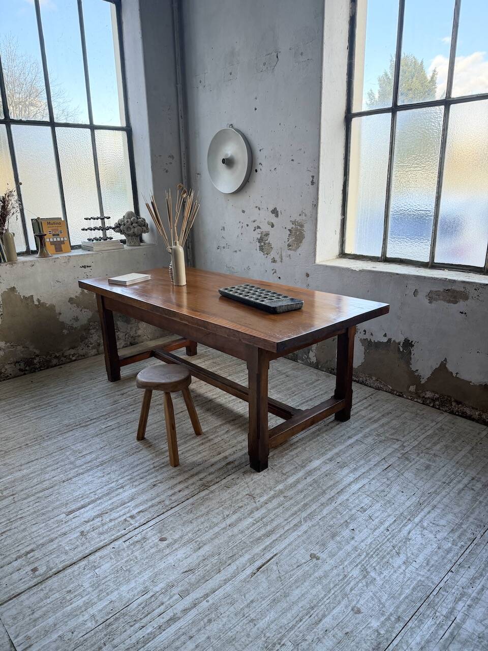 Rustic farmhouse table, solid oak, 2m