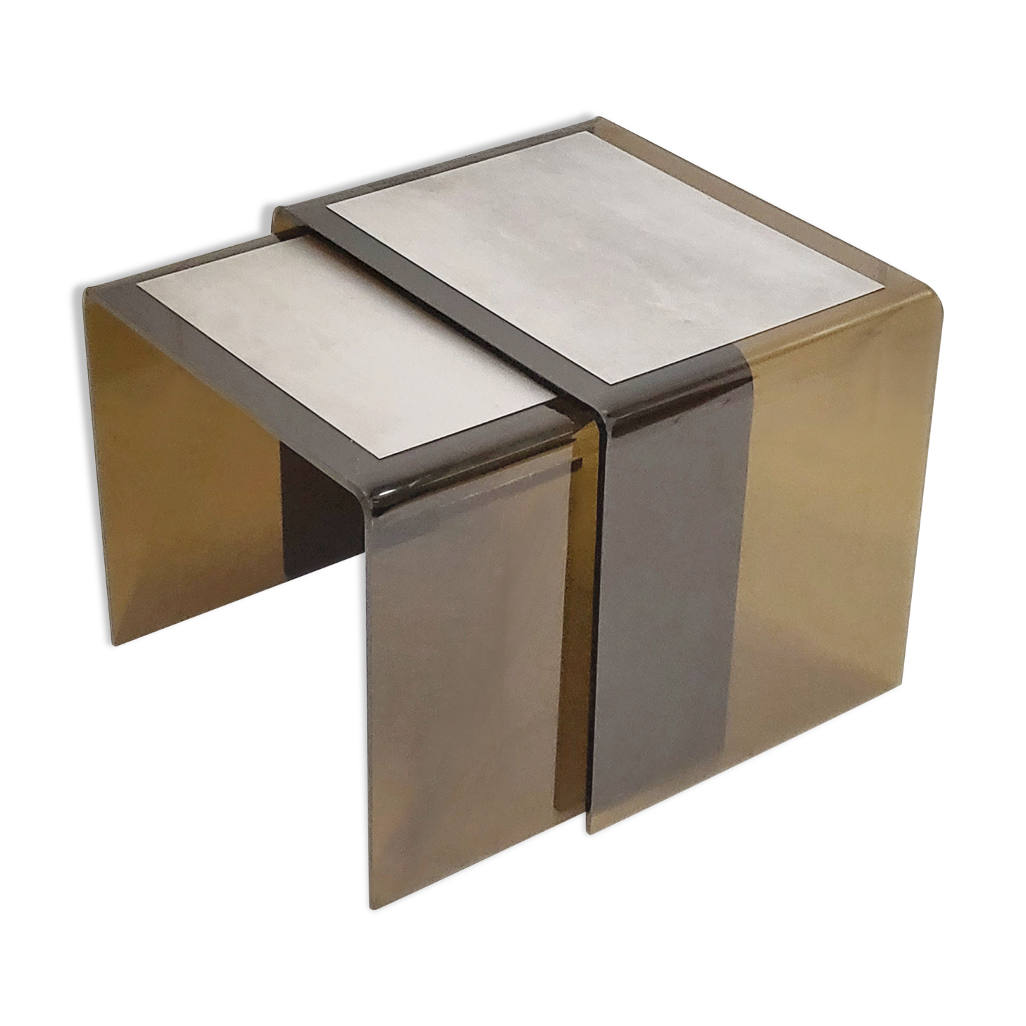 2 vintage pull-out tables 1970