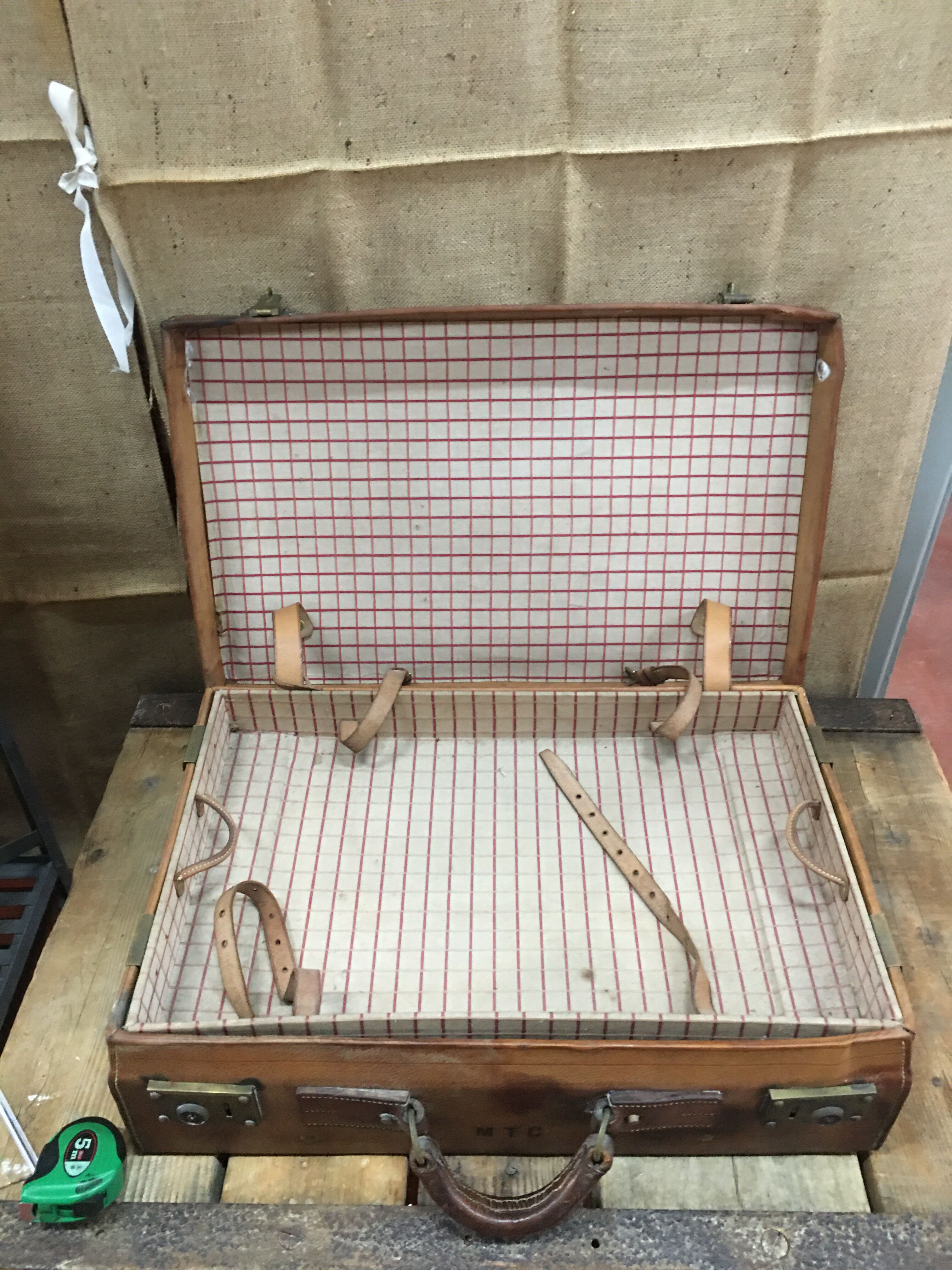 Lot of leather suitcases