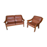 Vintage Sofa and Armchair by Poul Jeppesens Møbelfabrik, Denmark, 1960s,