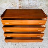 Large vintage chest of drawers with 4 drawers, Scandinavian style, circa 60's