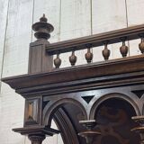 Gothic walnut sideboard with marble top, early 20th century