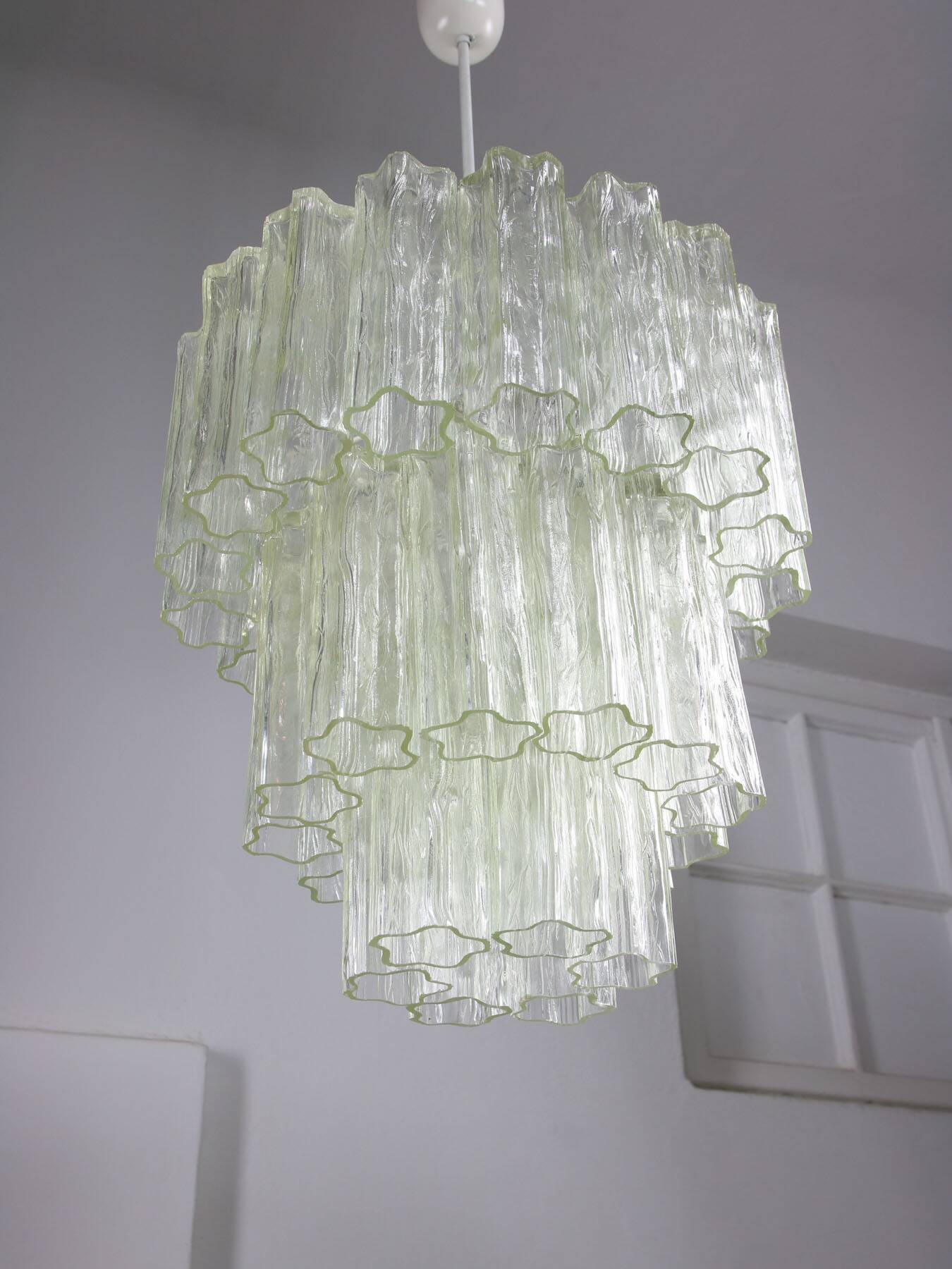 Large Mid-century Italian Glass Cascade Chandelier