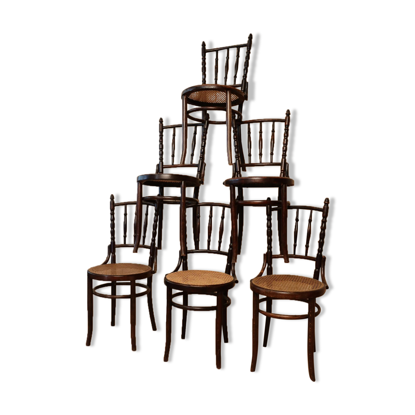 Set of 6 bistro chairs by Fischel