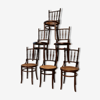 Set of 6 bistro chairs by Fischel