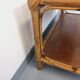 Table basse vintage en rotin et bois