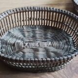 Two small vintage openwork wicker baskets