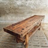 Antique workbench oak, beech side table