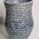 Speckled blue glazed stoneware vase – signed Accolay – 20 cm