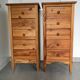 Pair of 5-drawer chests of drawers in pine. 80 years