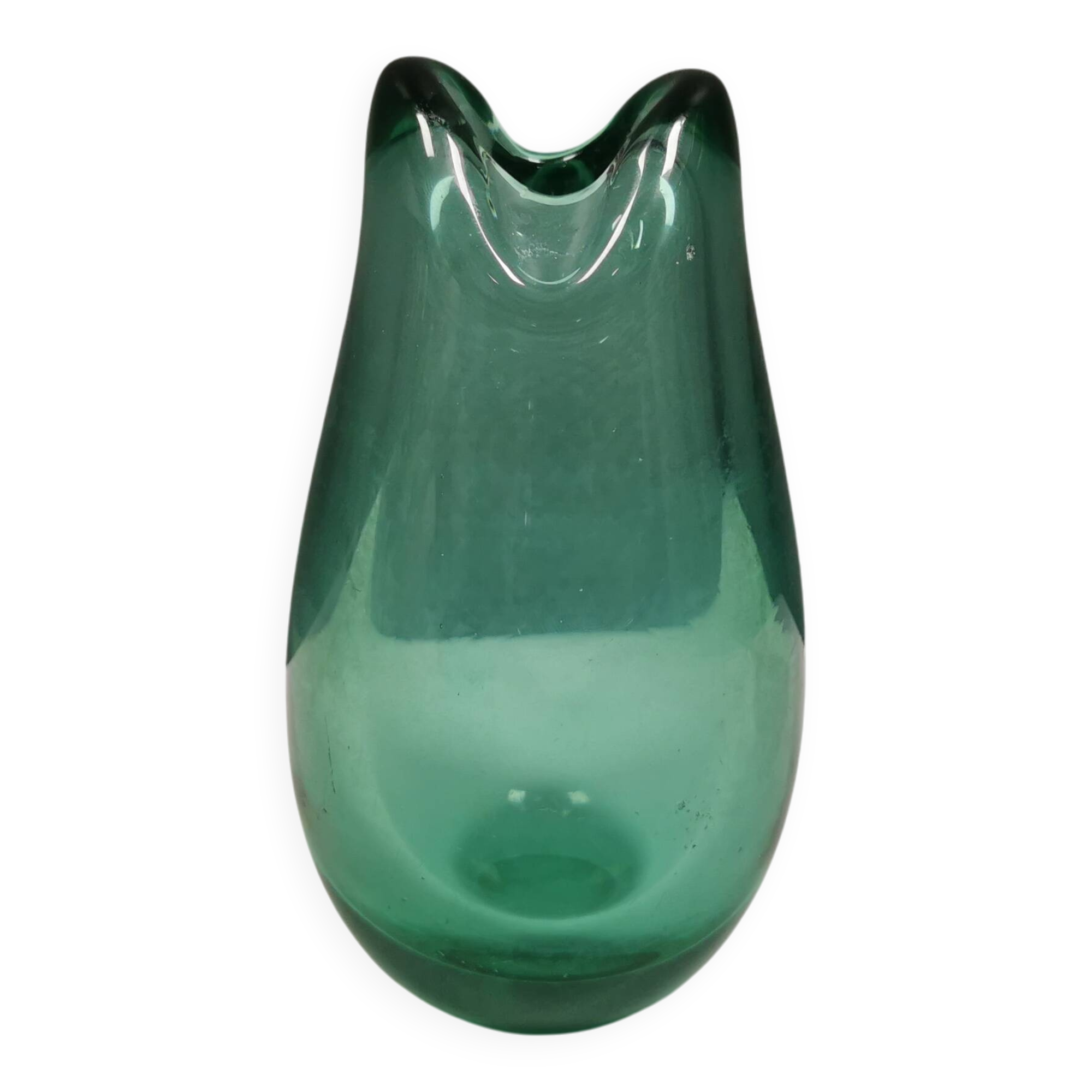 Extrêmement rare "torskemund/ cod mouth", vase - per lütken, holmegaard 1951