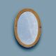 Large oval wall mirror in bamboo – bohemian chic style – 1960s–1970s