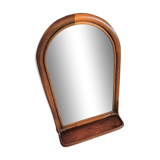 Arched rattan mirror with shelf/vintage 60s-70s