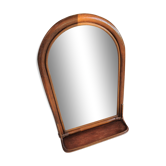 Arched rattan mirror with shelf/vintage 60s-70s
