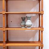 Vintage wooden bookshelf library