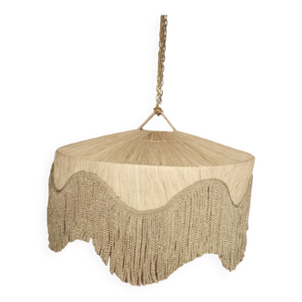 Fringed pendant lampshade in Rafia