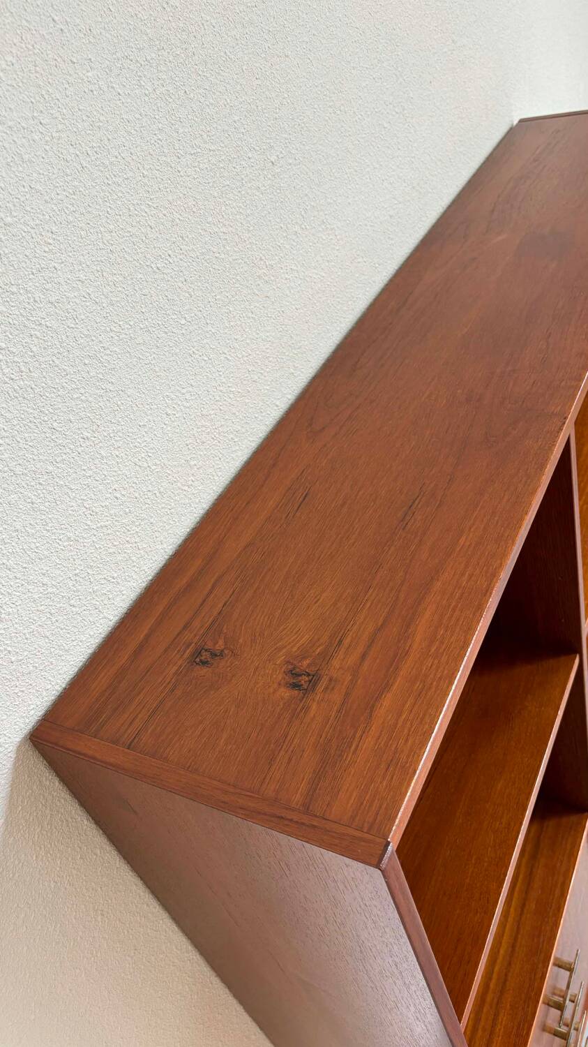 Vintage bookcase with drawers teak