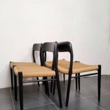 Niels Møller model 75 chair, black, Scandinavian, vintage 1960s.