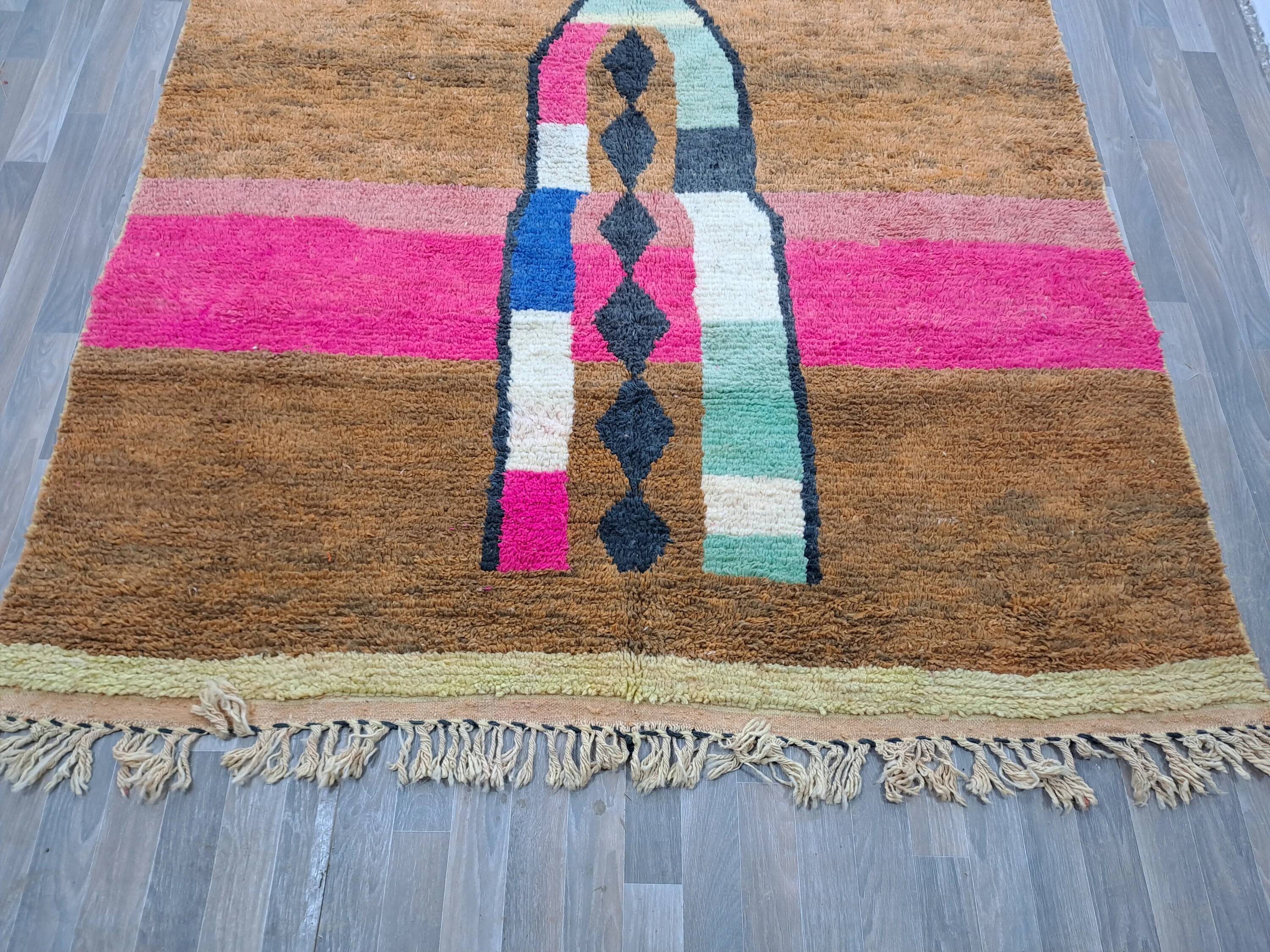 Traditional Berber rug in natural wool 3x2 m