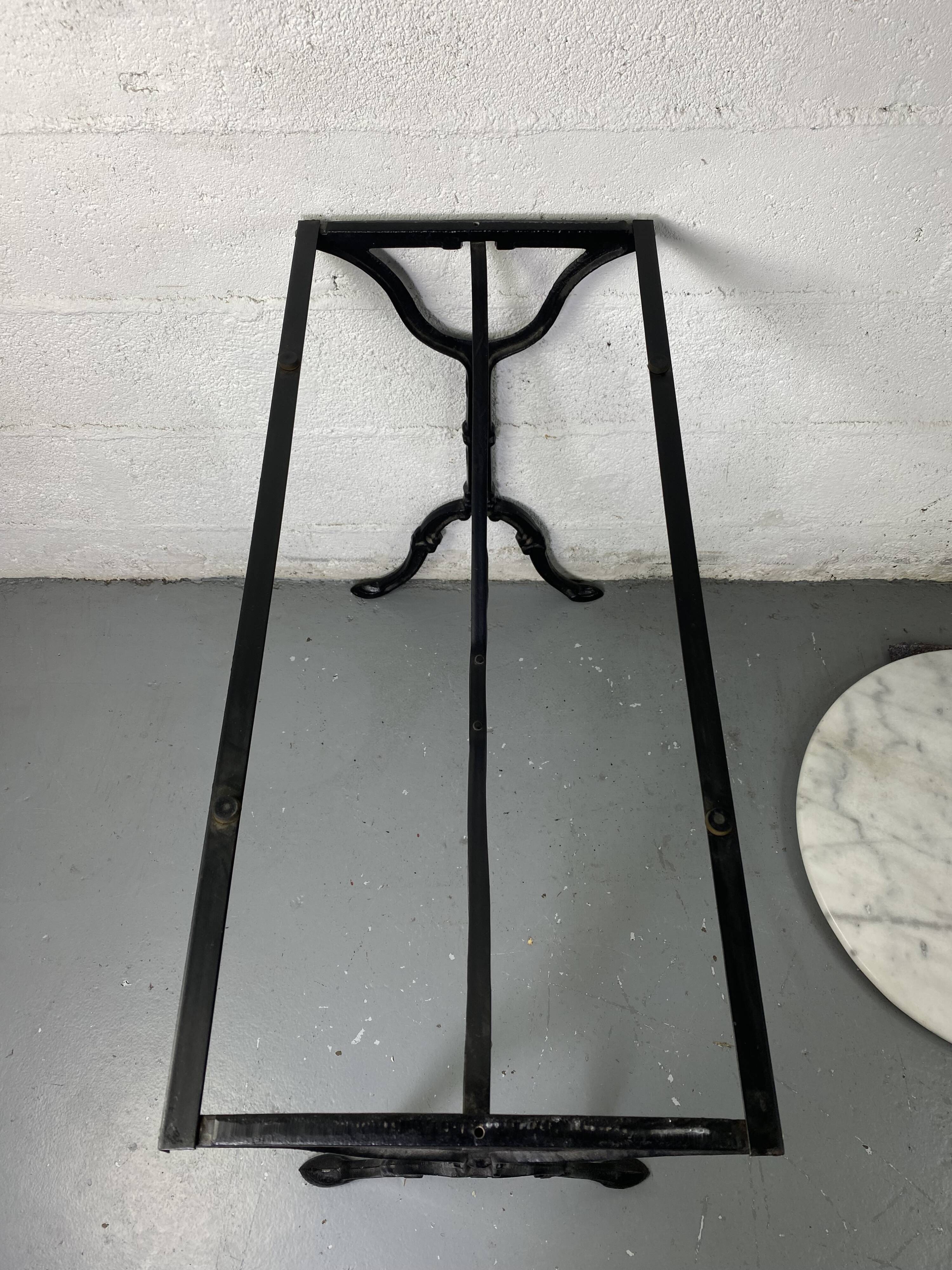 Marble and wrought iron bistro table