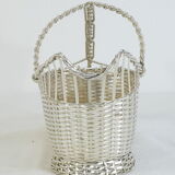 Christofle basket door silver metal bottle