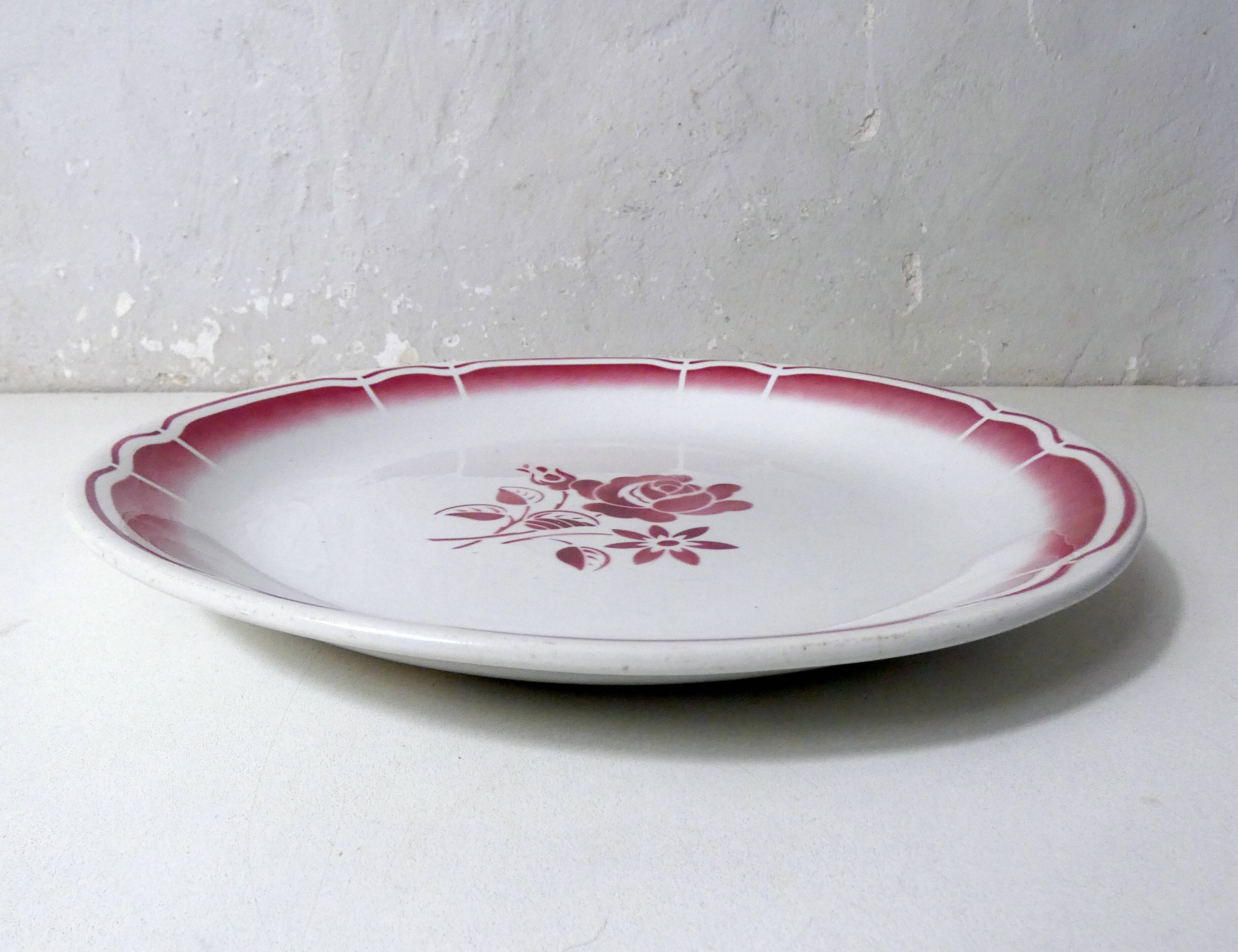 3 old FB Digoin earthenware dishes